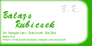 balazs rubicsek business card